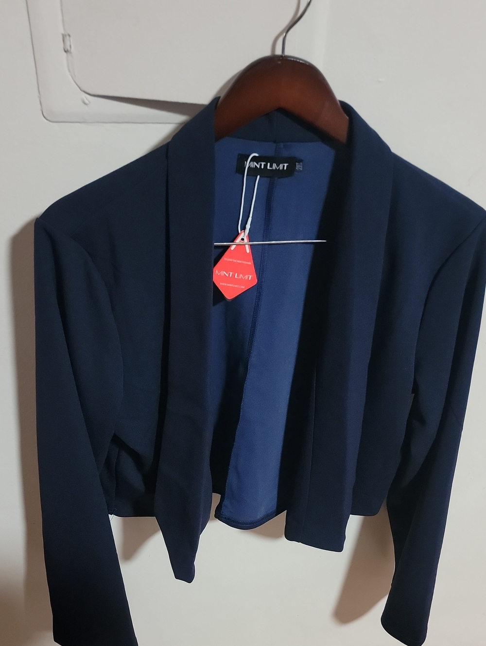 Women's Navy Open-Front Blazer Jacket Size 2x